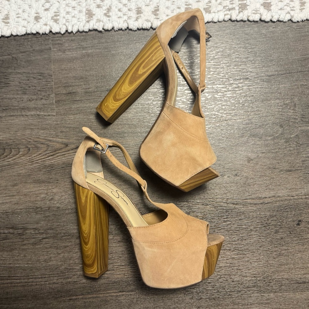 Jessica Simpson Dany Suede Tan Platform Heels